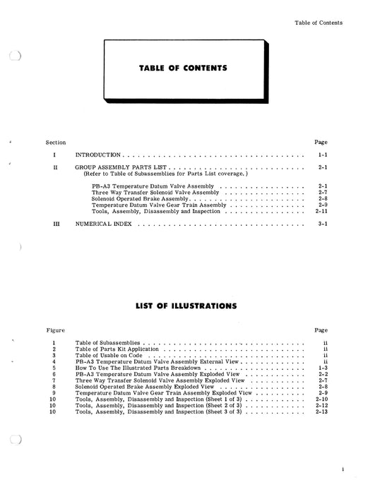 Bendix Temperature Datum Valve Model PB-A3 Illustrated Parts Form # 15-237A