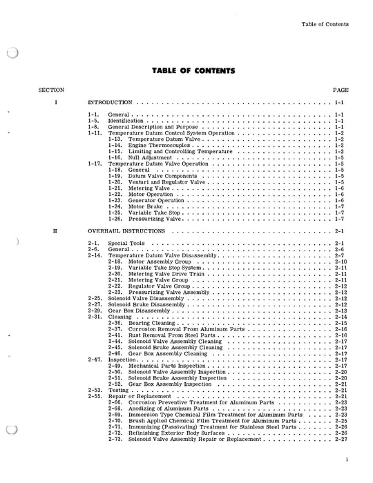 Bendix Temperature Datum Valve Model PB-A3 Overhaul Manual Form # 15-247A