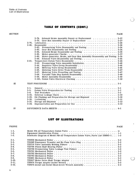 Bendix Temperature Datum Valve Model PB-A3 Overhaul Manual Form # 15-247A