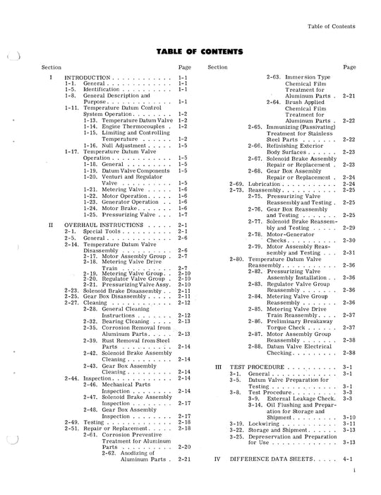 Bendix Temperature Datum Valve Model PB-A2 Overhaul Manual Form # 15-89D