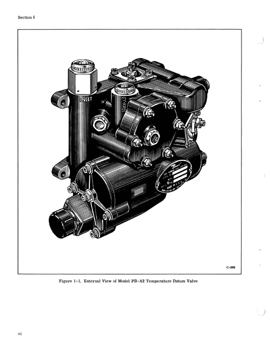 Bendix Temperature Datum Valve Model PB-A2 Overhaul Manual Form # 15-89D