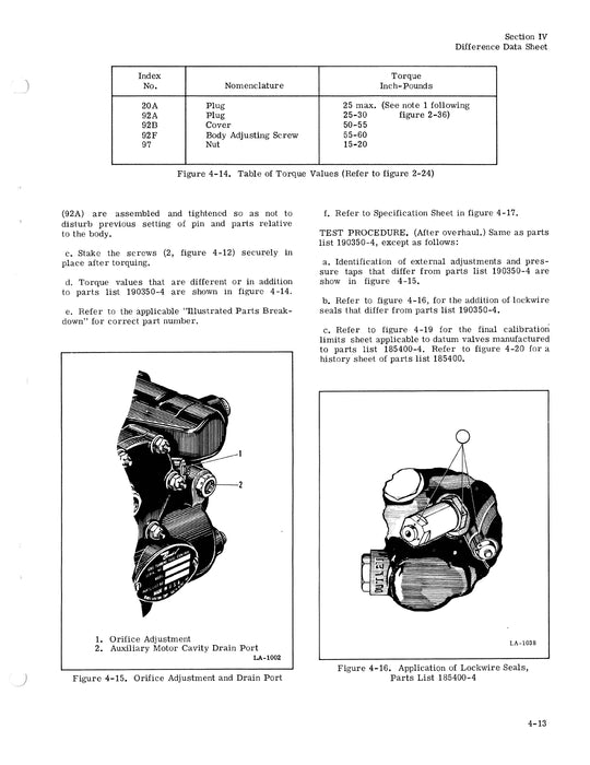 Bendix Temperature Datum Valve Model PB-A2 Overhaul Manual Form # 15-89D