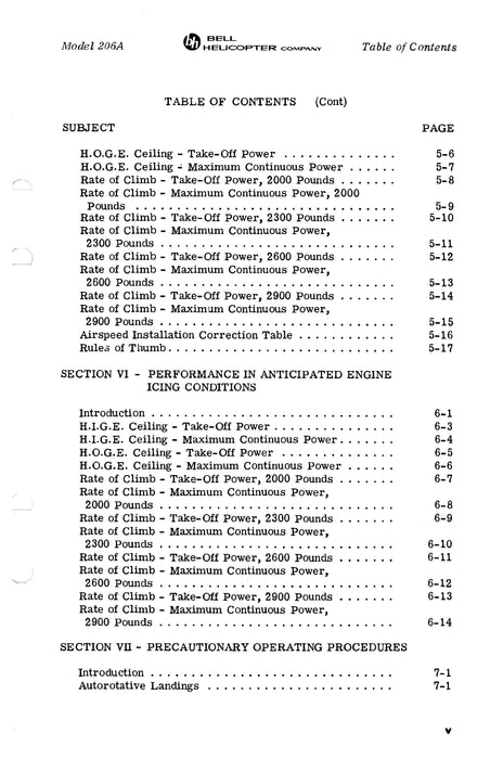 Bell JetRanger Model 206A Owners Manual