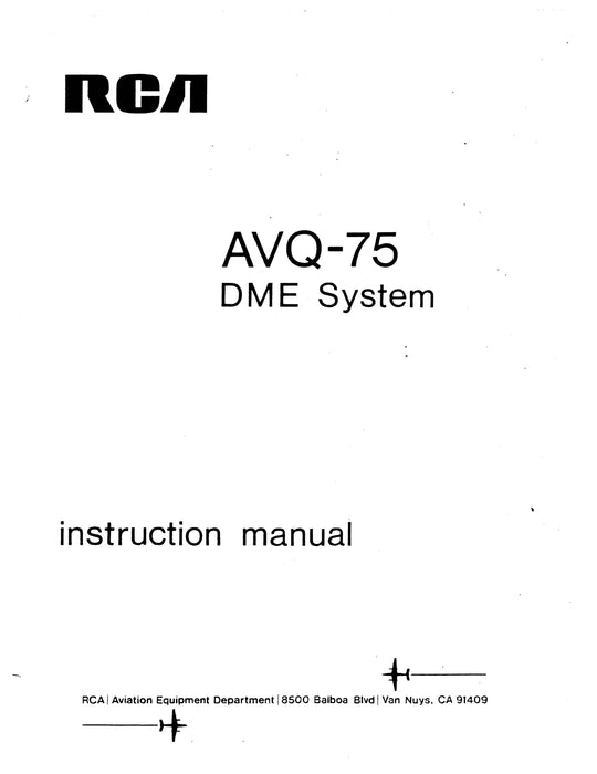 RCA AVQ-75 DME System Instruction Manual IB96435-1