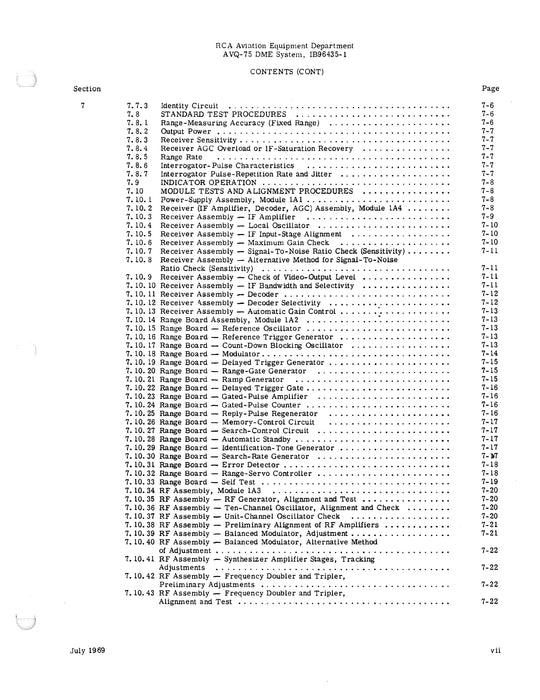 RCA AVQ-75 DME System Instruction Manual IB96435-1