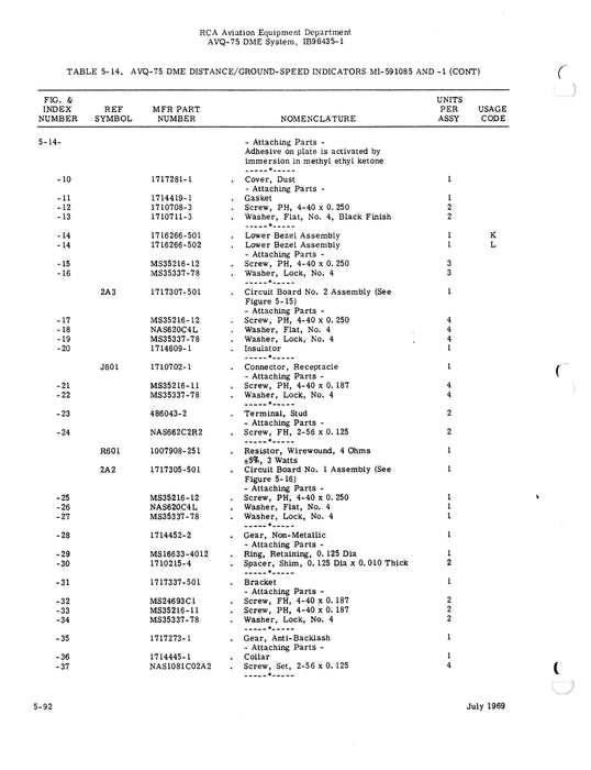 RCA AVQ-75 DME System Instruction Manual IB96435-1