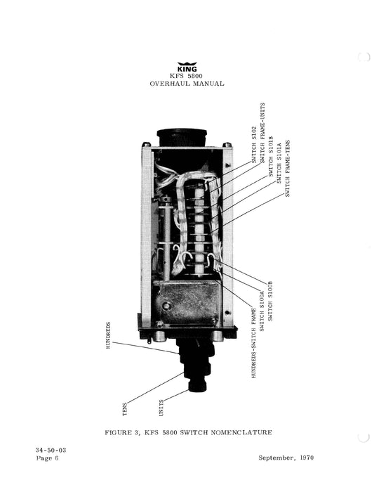 King KFS5800 ADF Frequency Selector Overhaul Manual 006-5048-00