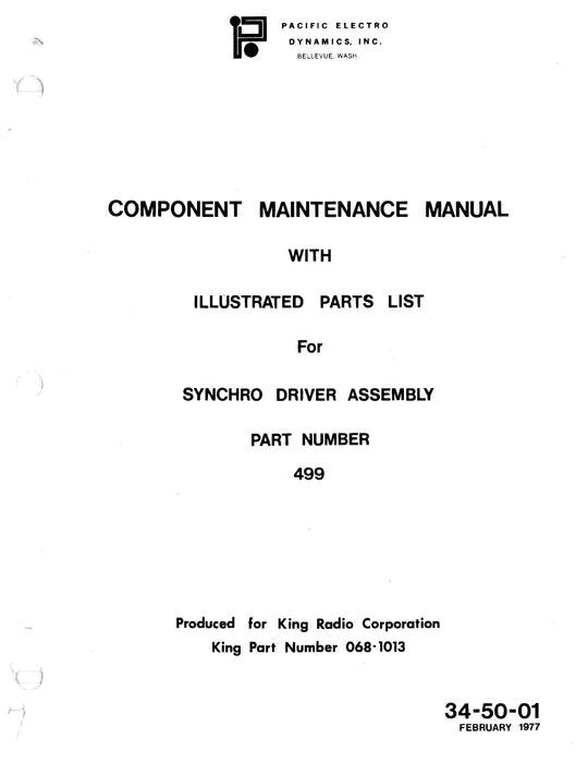 King Synchro Driver Assembly Part No. 499 Component Maintenance with Parts 34-50-01