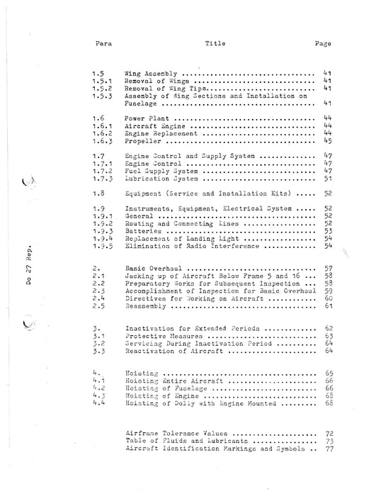 German Do 27 Repair Manual