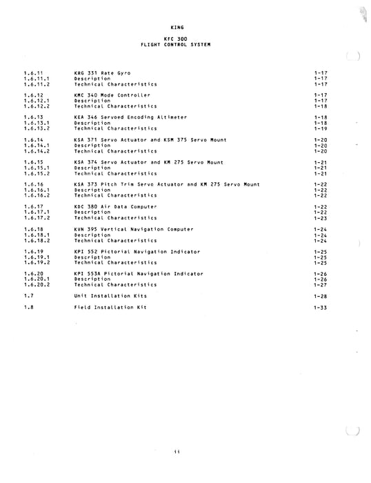 King KFC 300 Flight Control System For Piper Cheyenne PA-31T2 Installation Manual 006-0245-00