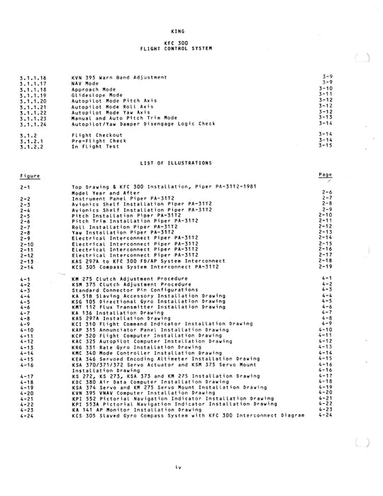 King KFC 300 Flight Control System For Piper Cheyenne PA-31T2 Installation Manual 006-0245-00