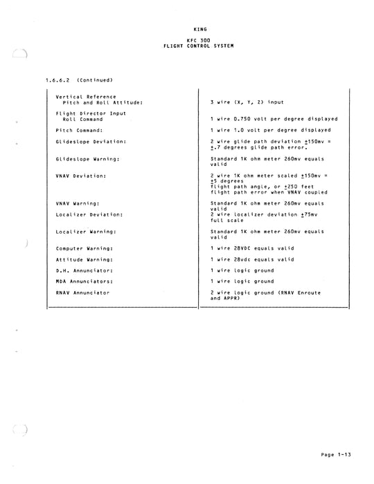 King KFC 300 Flight Control System For Piper Cheyenne PA-31T2 Installation Manual 006-0245-00