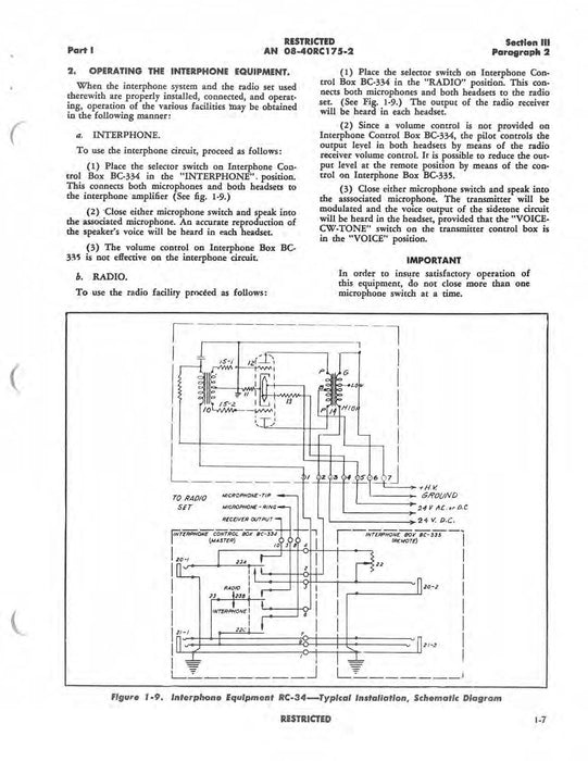 Interphone Equipments RC-34, -35, -35-Z, -36, -36-B, -51, -175 Maintenance Instructions 16-40RC175-2