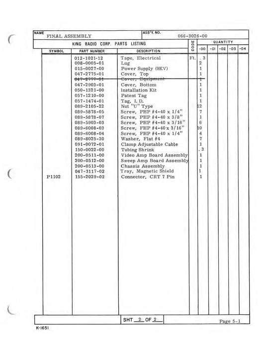 King KWX 40 Installation, Maintenance, Overhaul 006-5087-01