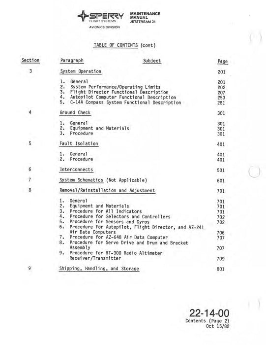 Sperry SPZ-200B/SPZ-500 Integrated Flight Control System Maintenance Manual