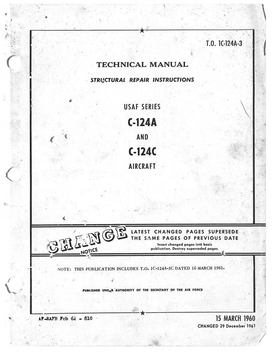 McDonnell Douglas C-124A And C-124C Structural Repair Instructions (1C-124A-2-3)