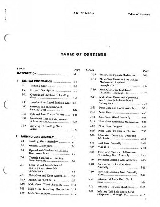 McDonnell Douglas C-124A And C-124C Maintenance Instructions Volume IX Landing Gear (1C-124A-2-9