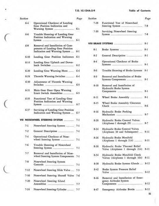 McDonnell Douglas C-124A And C-124C Maintenance Instructions Volume IX Landing Gear (1C-124A-2-9