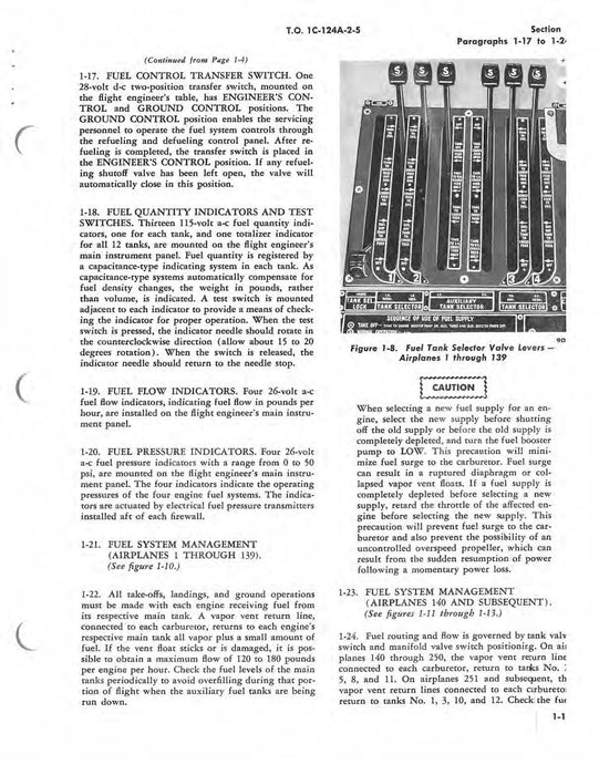 McDonnell Douglas C-124A And C-124C Maintenance Instructions Volume V Fuel System (1C-124A-2-5)