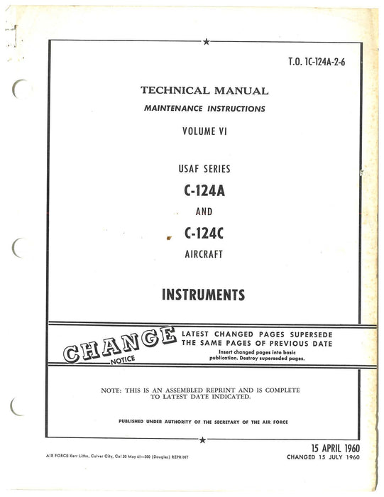 McDonnell Douglas C-124A And C-124C Maintenance Instructions Volume VI Instruments (1C-124A-2-6)