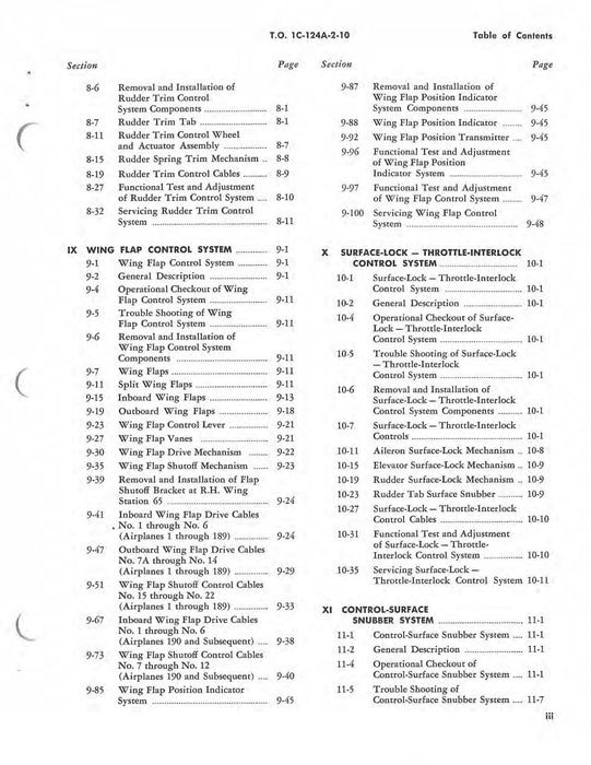 McDonnell Douglas C-124A And C-124C Maintenance Instructions Volume X Flight Controls (1C-124A-2-10)