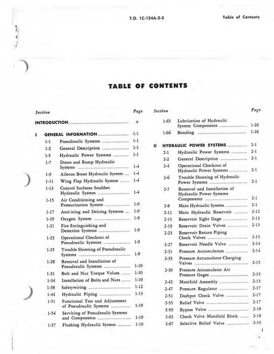 McDonnell Douglas C-124A And C-124C Maintenance Instructions Volume III Pneudraulics (1C-124A-2-3)