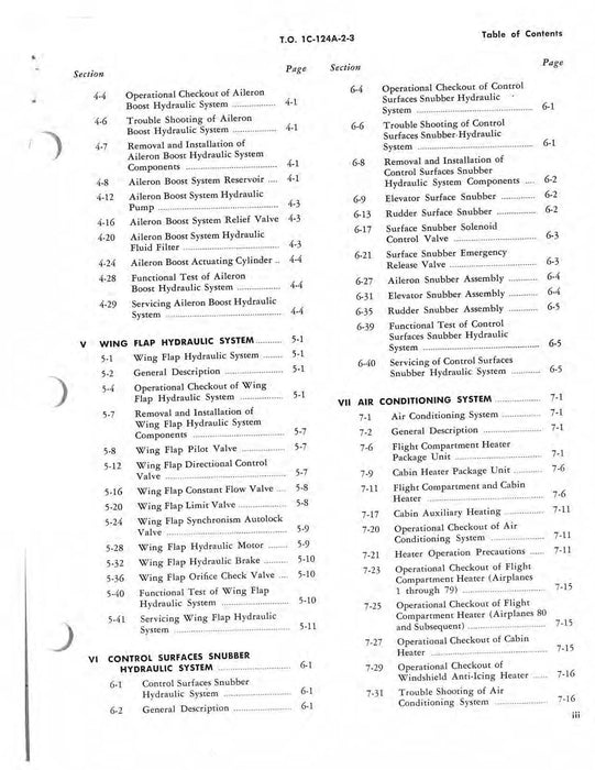 McDonnell Douglas C-124A And C-124C Maintenance Instructions Volume III Pneudraulics (1C-124A-2-3)