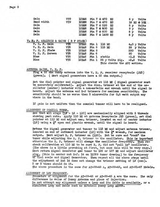 Avigators AT-99-45A,45 & AT-91-47 1954 Maintenance Instructions (AYAT9945A-54-MC)