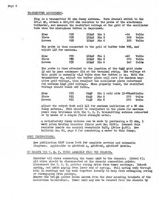 Avigators AT-99-45A,45 & AT-91-47 1954 Maintenance Instructions (AYAT9945A-54-MC)