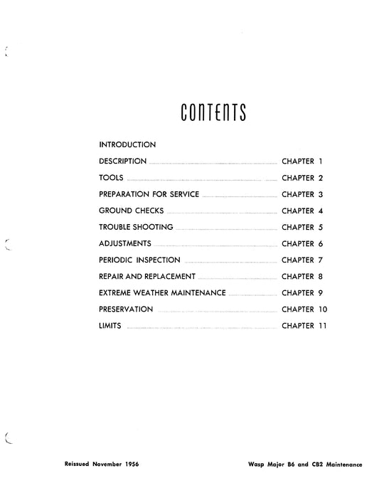 Pratt & Whitney Aircraft Wasp Major B6 & CB2 Models Maintenance Manual (182070)