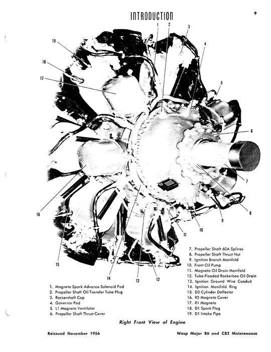 Pratt & Whitney Aircraft Wasp Major B6 & CB2 Models Maintenance Manual (182070)