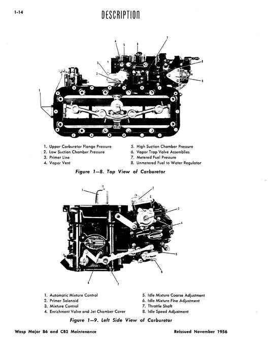 Pratt & Whitney Aircraft Wasp Major B6 & CB2 Models Maintenance Manual (182070)