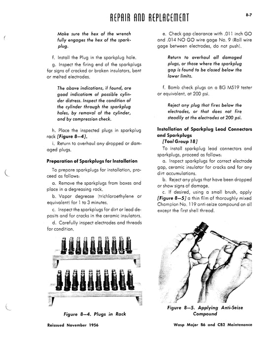 Pratt & Whitney Aircraft Wasp Major B6 & CB2 Models Maintenance Manual (182070)