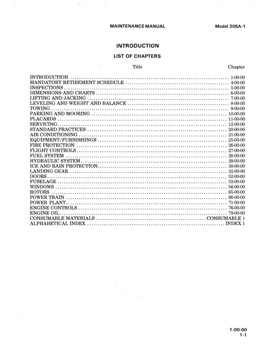 Bell Helicopter 205A-1 Maintenance Manual