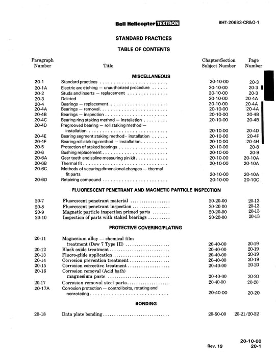 Bell Helicopter 206B 1977 Component Repair and Overhaul Manual