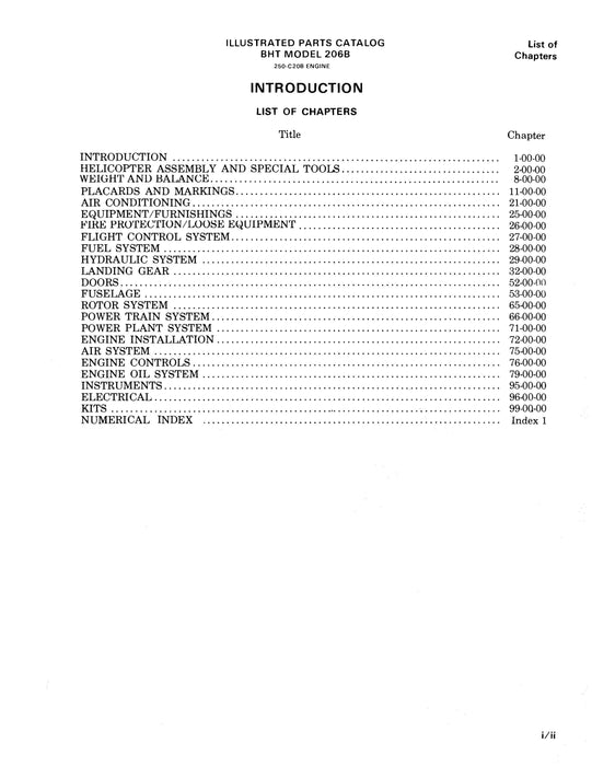 Bell Helicopter 206B 1981 Illustrated Parts Catalog