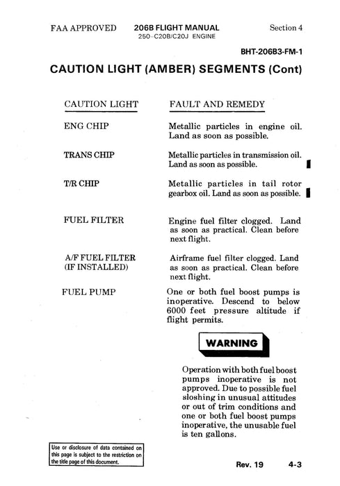 Bell Helicopter 206B Bell Jet Ranger IIl Flight Manual