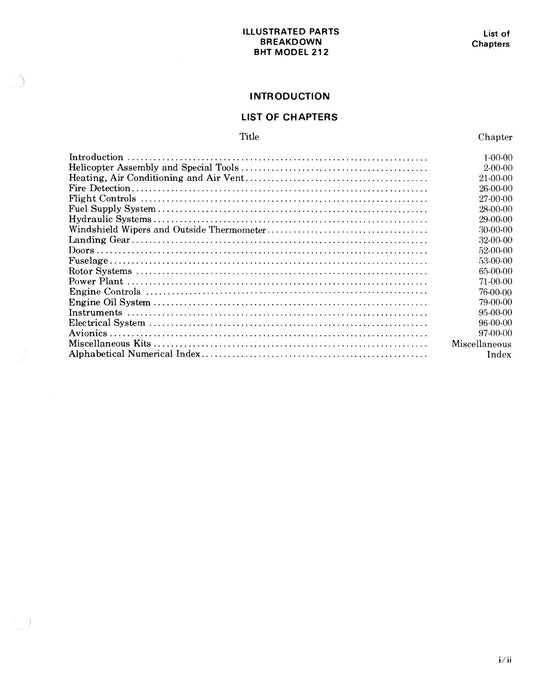 Bell Helicopter Model 212 1978 Illustrated Parts Breakdown