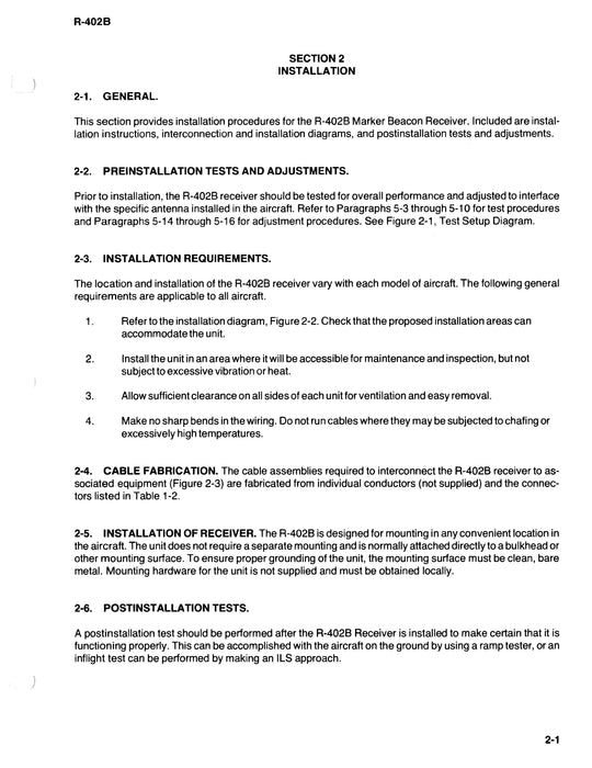 Cessna 400 Marker Beacon R-402B Maintenance & Parts Manual 7010437