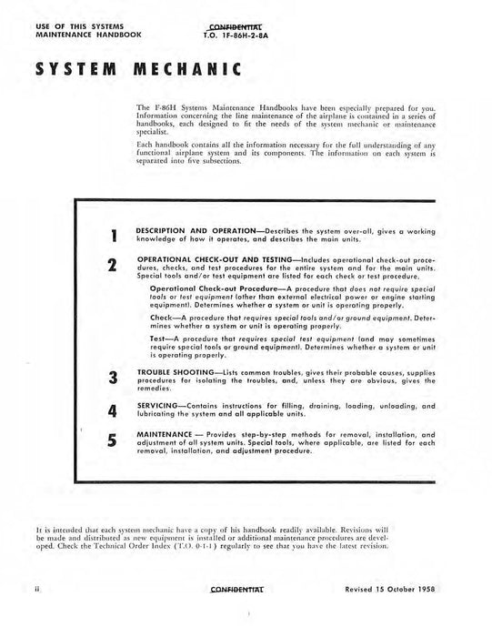 North American F-86H 1956 Organizational Maintenance Manual Armament Systems(1F-86H-2-8A)