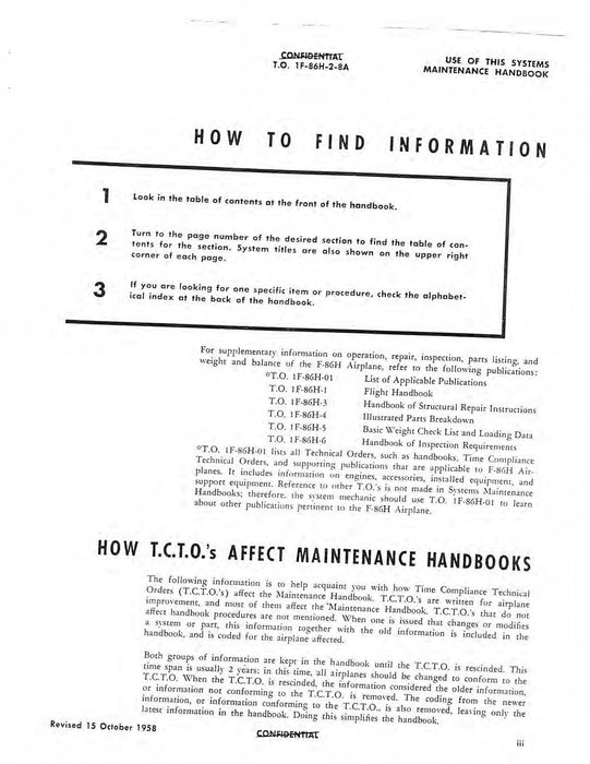 North American F-86H 1956 Organizational Maintenance Manual Armament Systems(1F-86H-2-8A)