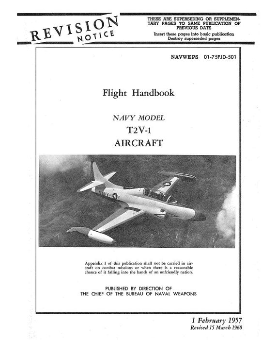 Lockheed T2V-1 Flight Manual 1957 Flight Manual (01-75FJD-501)