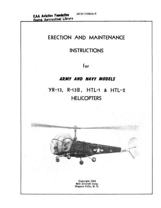 Bell Helicopter YR-13, R-13B, HLT-1,-2 Erection & Maintenance Instructions