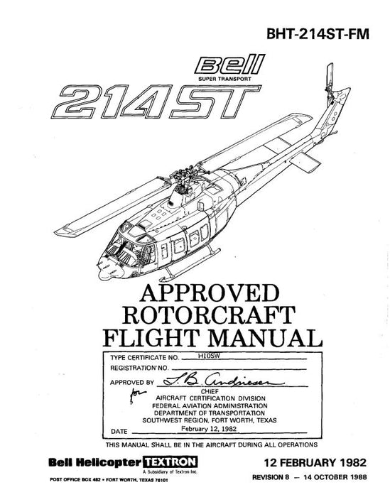 Bell Helicopter Model 214ST 1982 Flight Manual