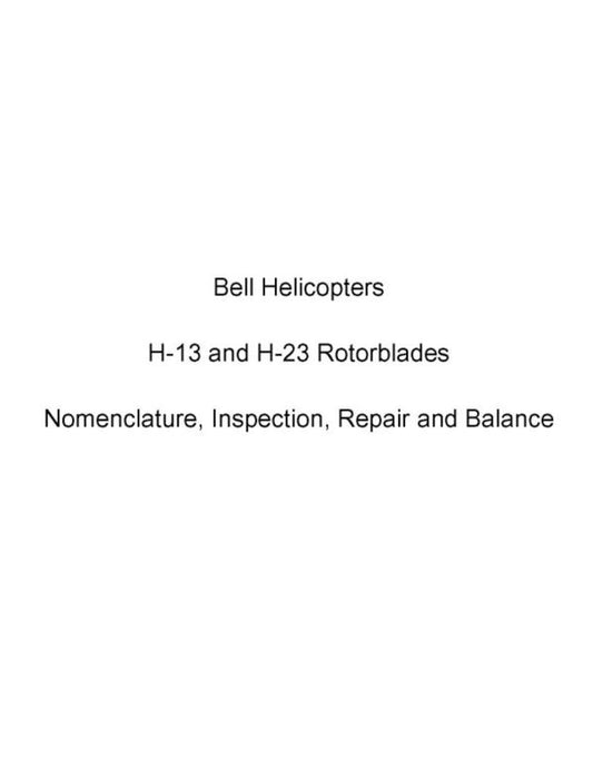 Bell Helicopter H-13, H-23 1960 Advance Sheet