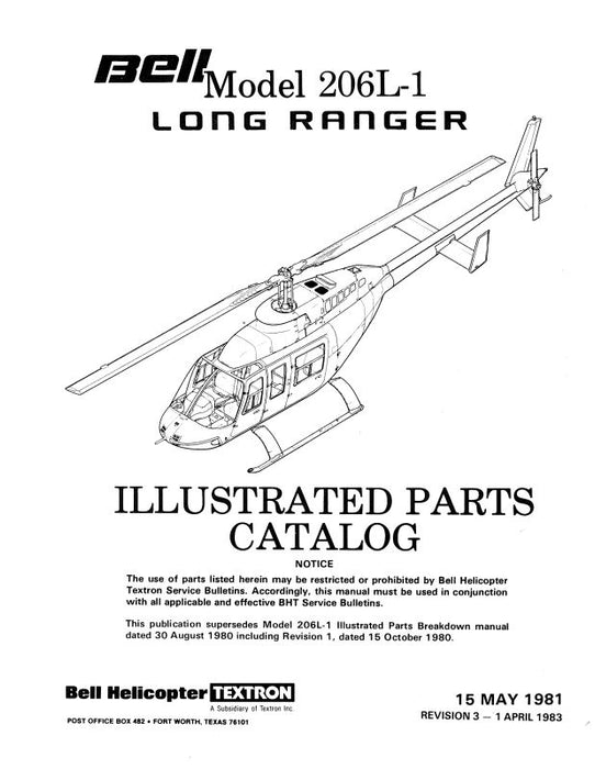 Bell Helicopter 206L-1 1981 Helicopter Illustrated Parts Catalog