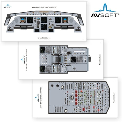 A340-300 Avsoft Cockpit Posters — Essco Aircraft