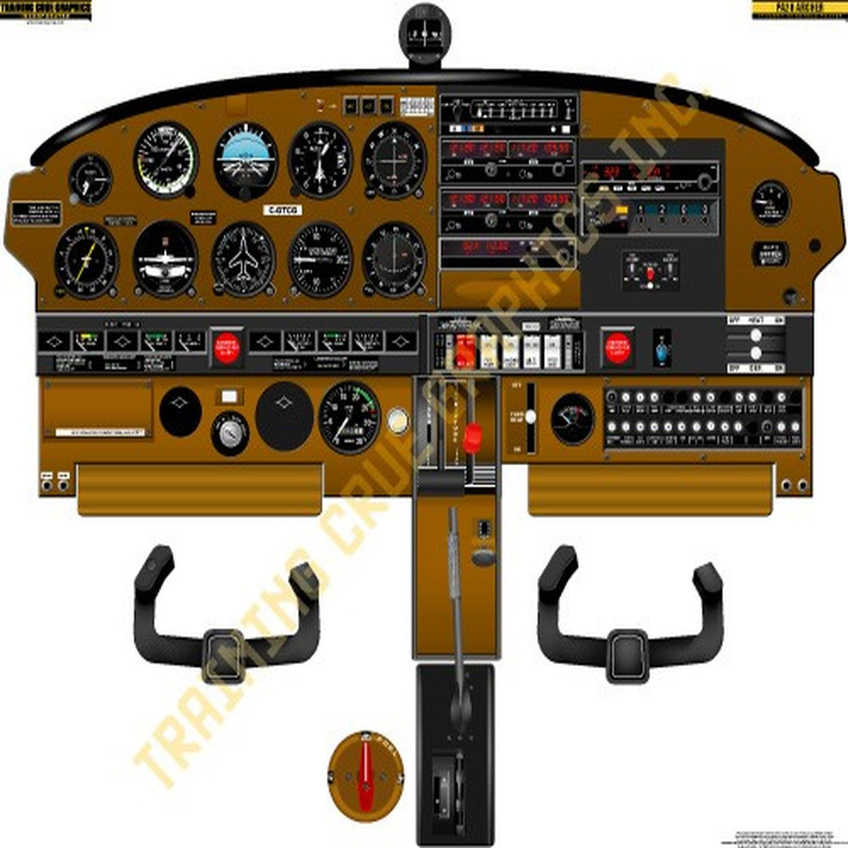 Aviation Training Graphics Piper PA28 Archer Handheld Cockpit Poster ...