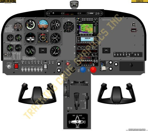 Aviation Training Graphics Cessna 182 Handheld Cockpit Poster — Essco ...