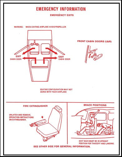 Cessna 206 Passenger Briefing Cards 206bc — Essco Aircraft